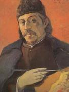 Paul Gauguin Portrait of the artist with a palette (mk07) oil painting on canvas